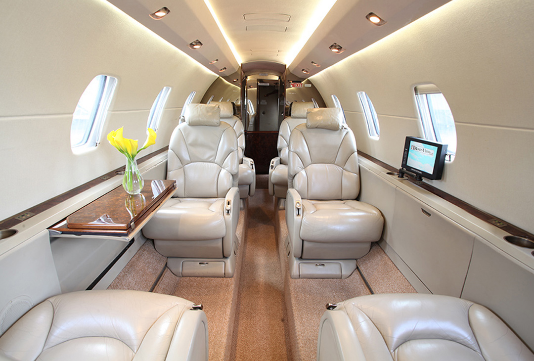 Cabin of a Citation Excel at Priester Aviation.