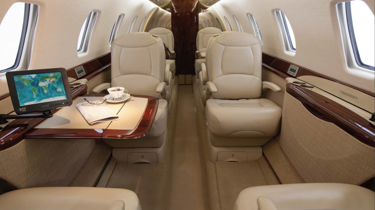 Cabin of a Citation Sovereign at Priester Aviation.